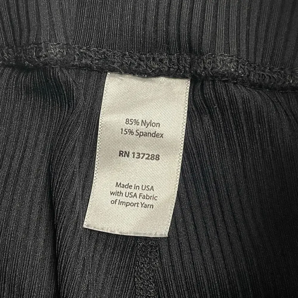 Year of Ours Ribbed V Waist Biker Short Black Womens Size Small